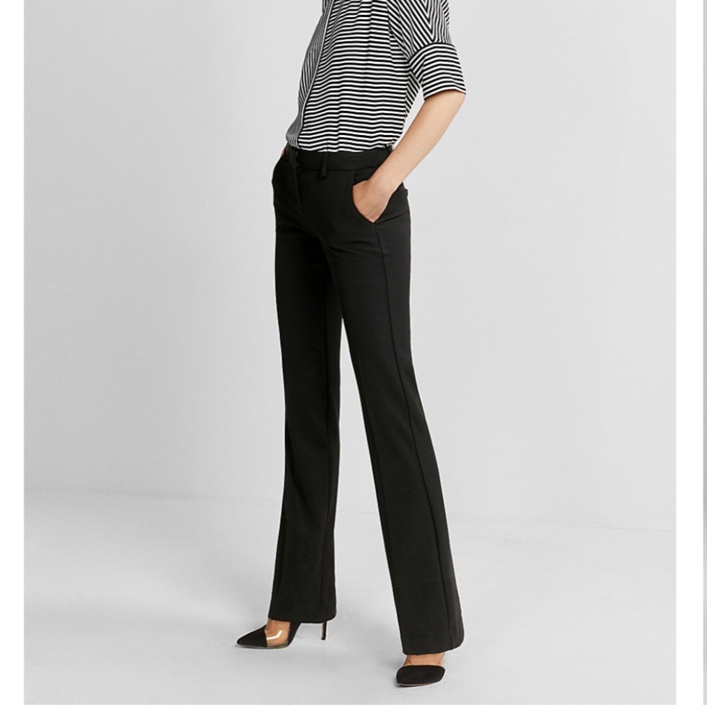 Express Black Low Rise Flare Editor Pant
